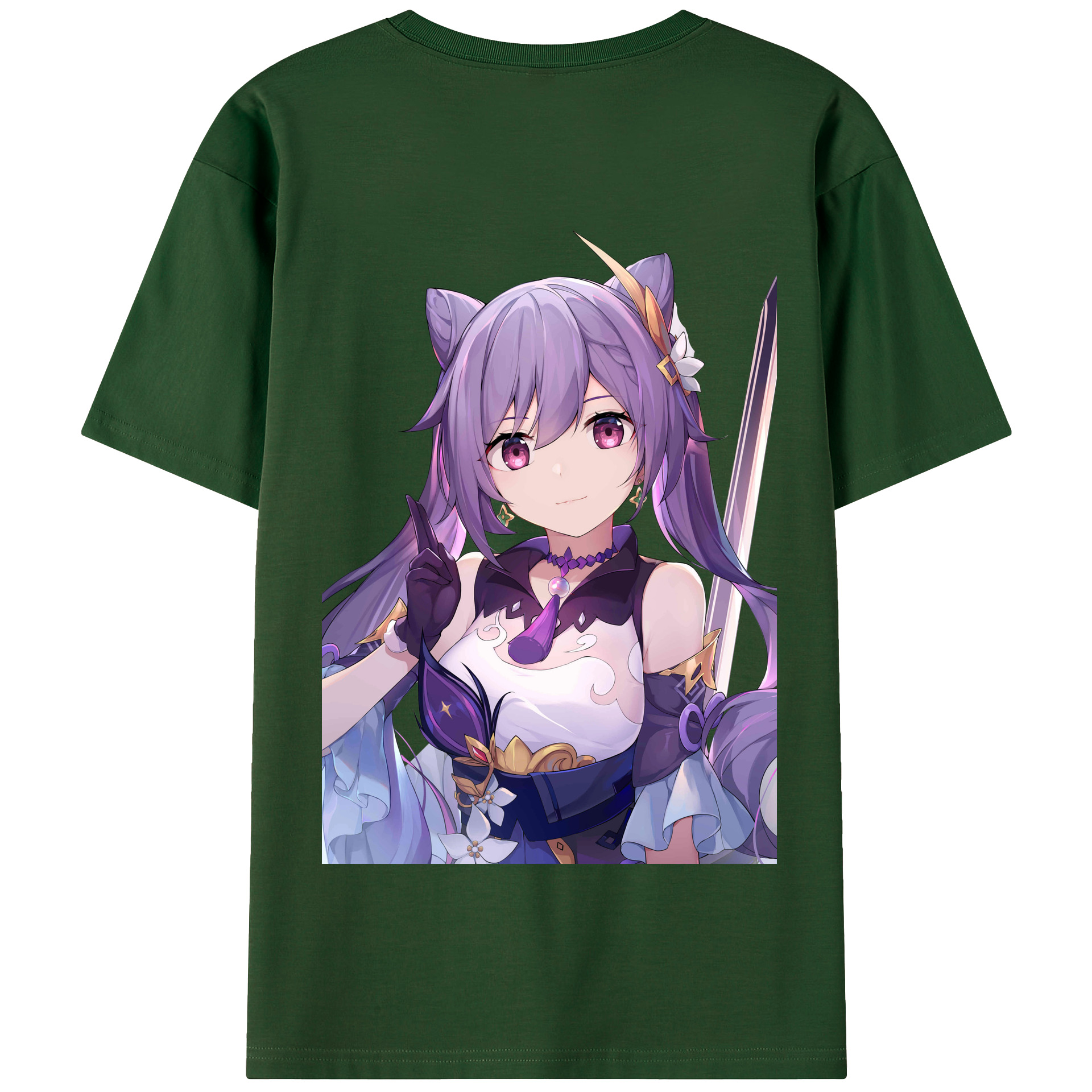 げんし神 刻晴 こくせい genshin Kokusei 綿100％半袖Tシャツ（背面プリント）